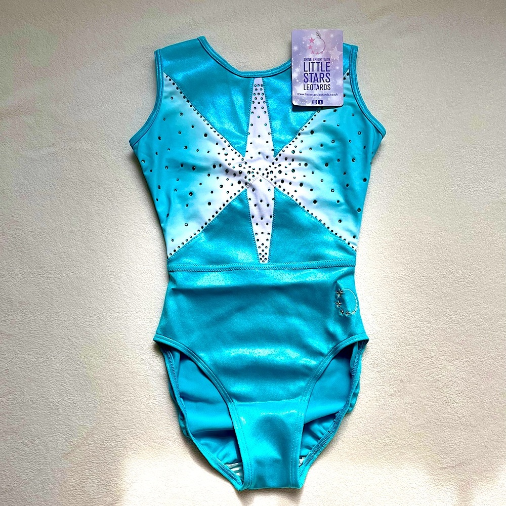 Sweet pea aqua little stars leotard